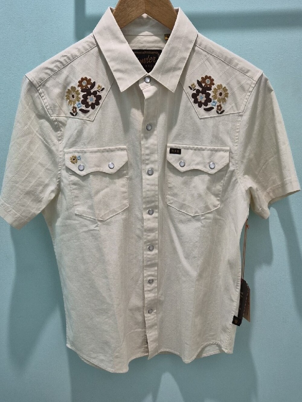 Howler Bros Cream Embroidered Western Shirt - Picture 2 of 4